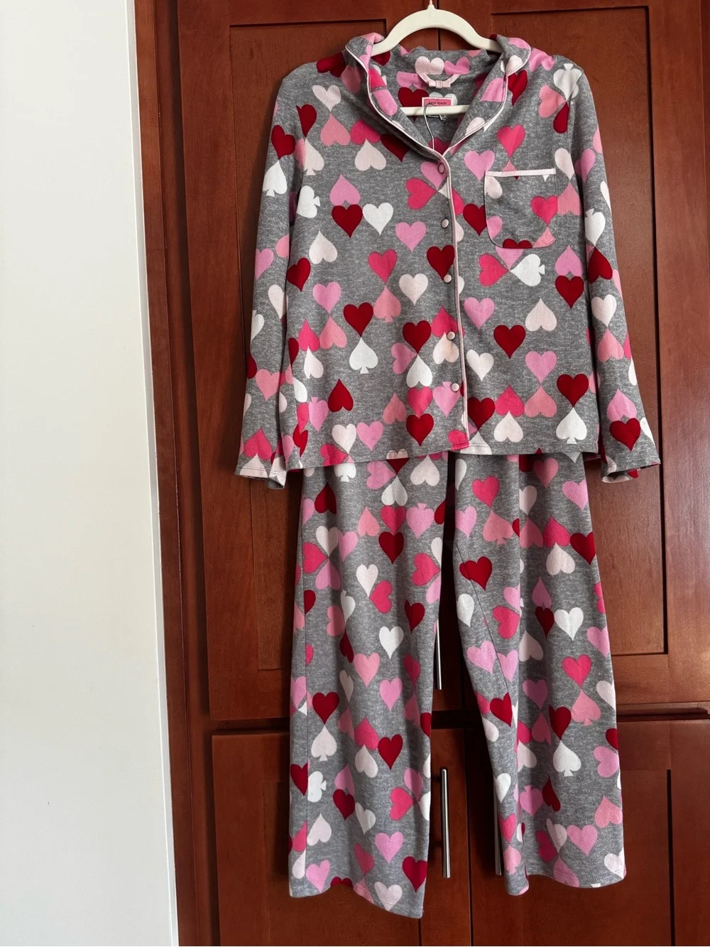 Kate Spade New York Multicolor Heart Print 2-Piece Pajama Set | Size Small